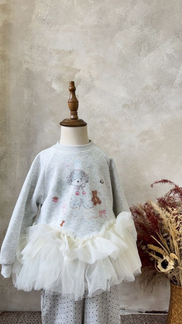 夢幻狗狗三層超軟紗拼接上衣 