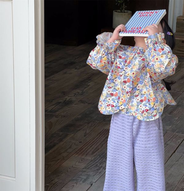 女童下擺花邊休閑寬褲 120cm 