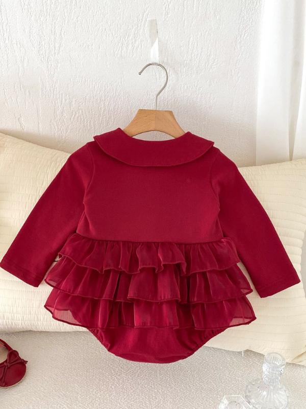 長輩會愛的！紅紅蝴蝶結蛋糕包屁裙 