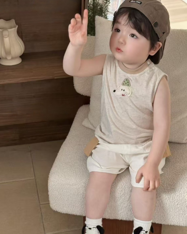 QQ立體狗狗彩線背心棉套裝 