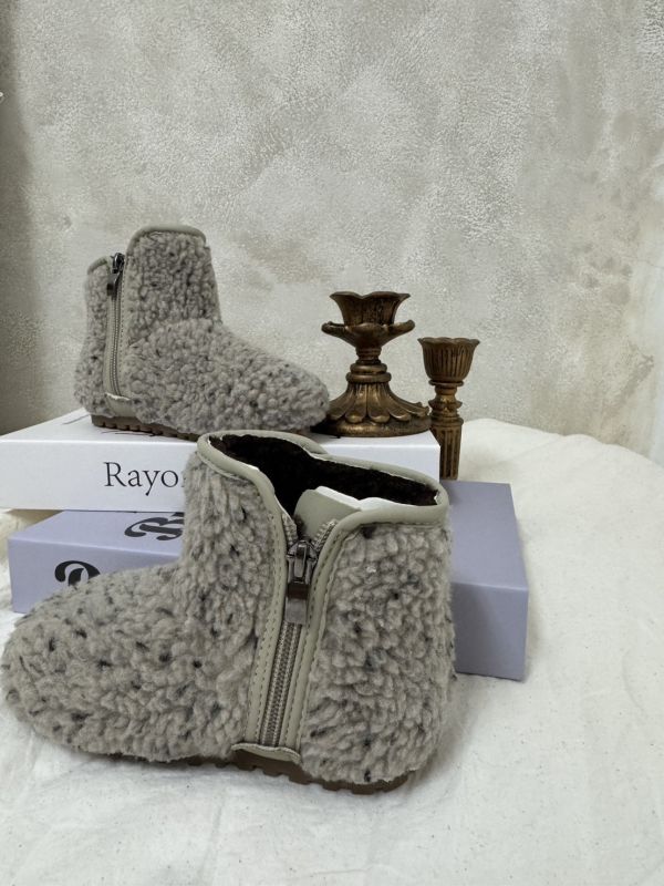 預購-可愛毛毛混線拉鏈羊羔毛靴 