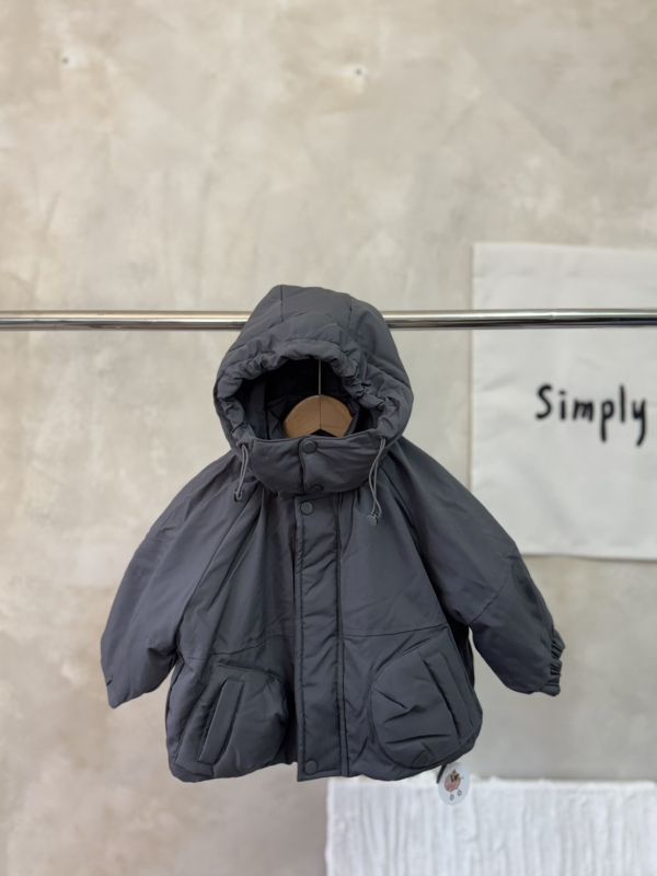 簡約連帽加厚防風外套 