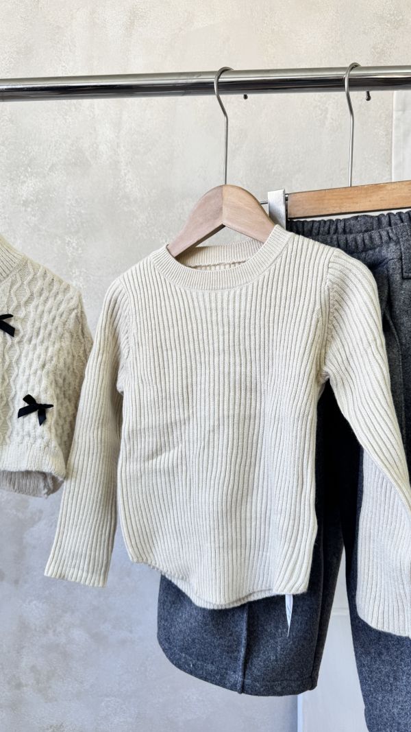 兩件套！蝴蝶結麻花披肩坑條針織上衣套裝 