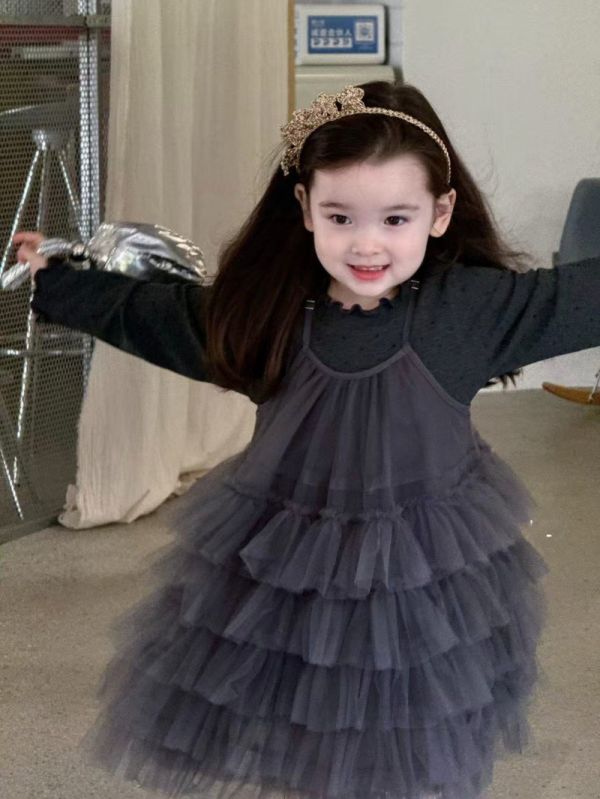 吊帶澎澎蛋糕紗連身裙(不含內搭) 