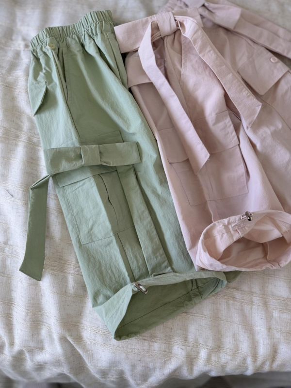 甜酷風！可拆卸蝴蝶結工裝長褲 