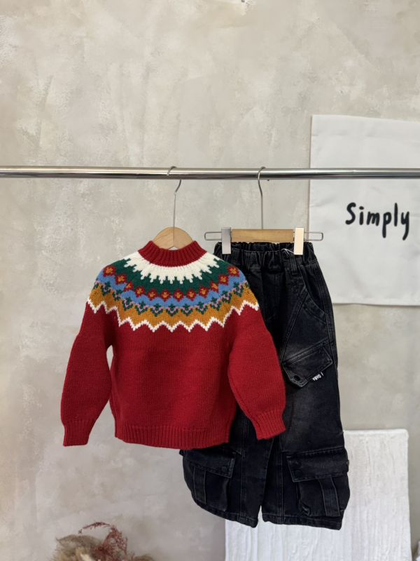 喜氣費爾島針織上衣 