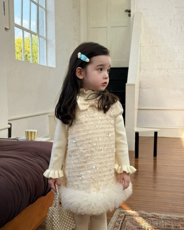 超美！米杏花亮片連身裙內搭兩件套套裝 