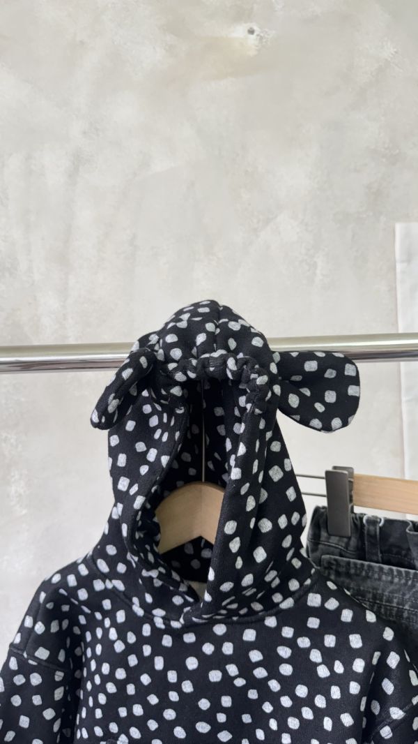 日系立體耳朵點點加絨口袋上衣(版型偏小請帶大) 