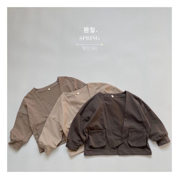 慵懶系口袋開衫外套 