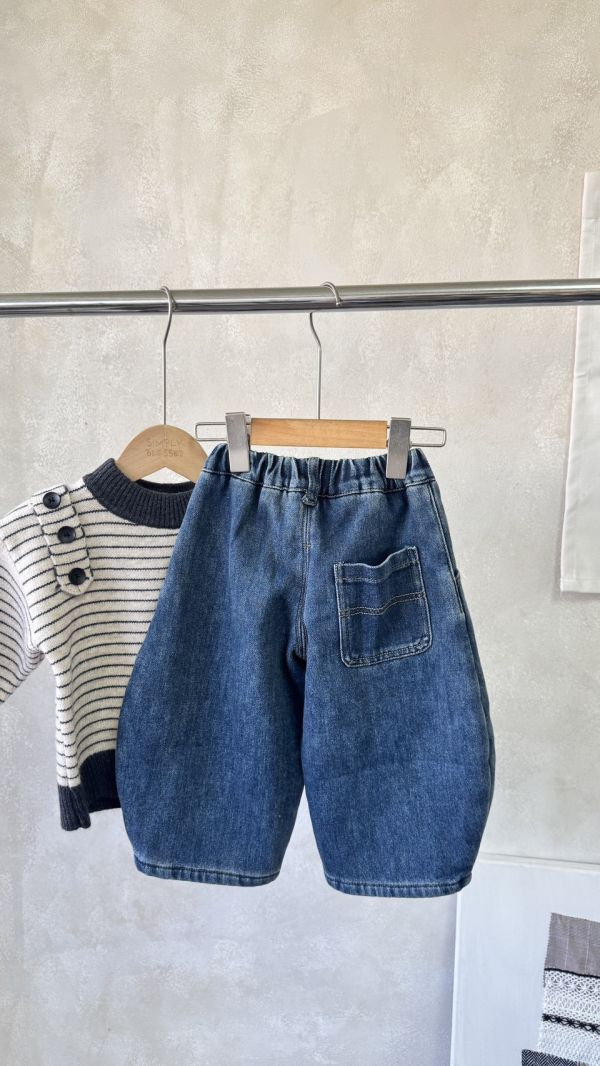 中性彎刀牛仔加絨長褲(版型偏小可帶大) 