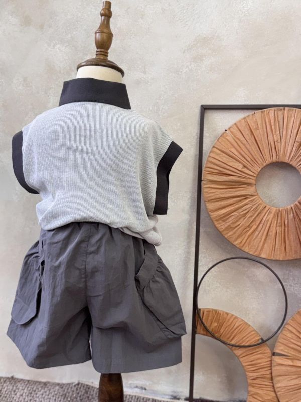 立體側口袋短褲 