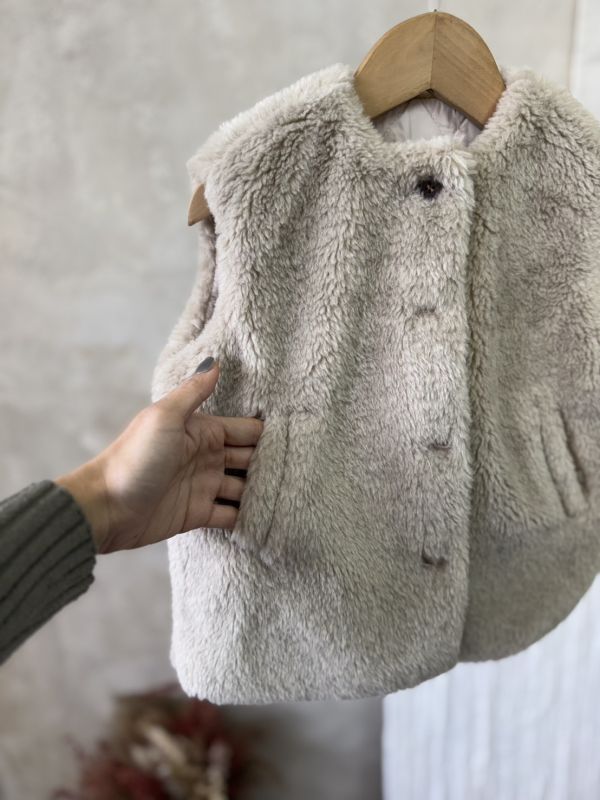 歐尼超軟毛毛中長款背心 