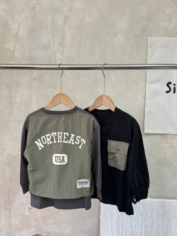 美式異材質假兩件薄款上衣 