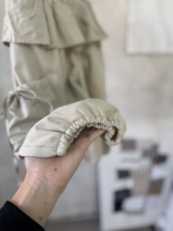 甜酷荷葉邊綁帶工裝長褲 