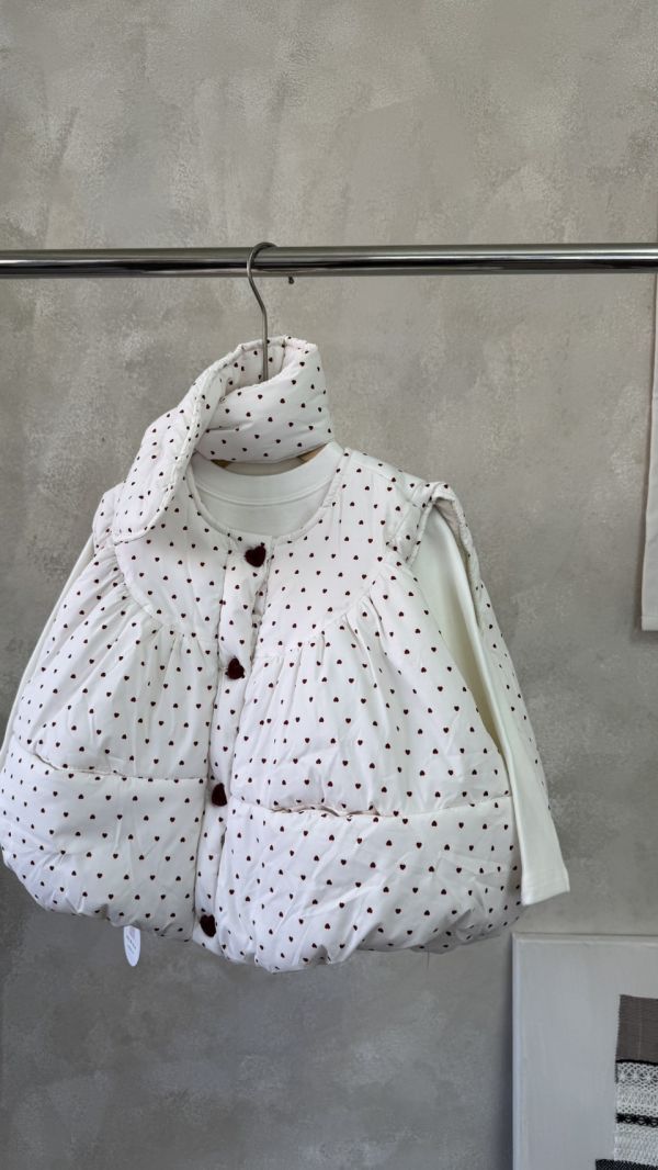 愛心全鋪棉保暖背心(含同款圍巾) 