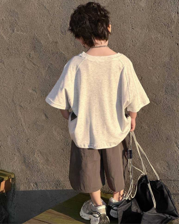 帥街頭拼接字母潮流套裝 