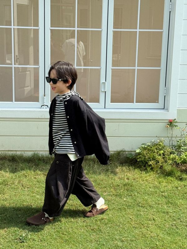 中性休閒百搭連帽條紋T 