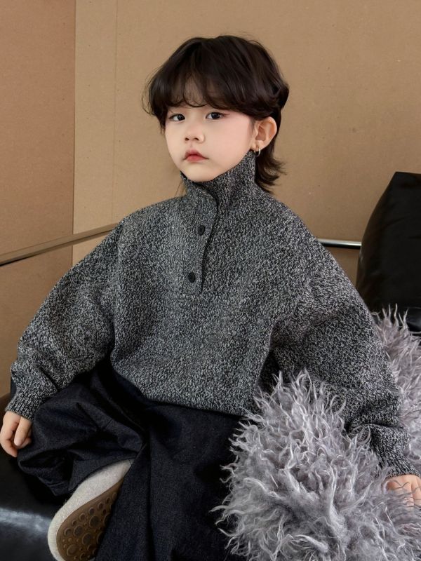 韓系歐巴！雪花薄款針織鈕扣上衣 