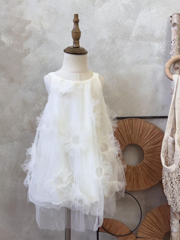 仙女的立體花花紗紗洋裝 