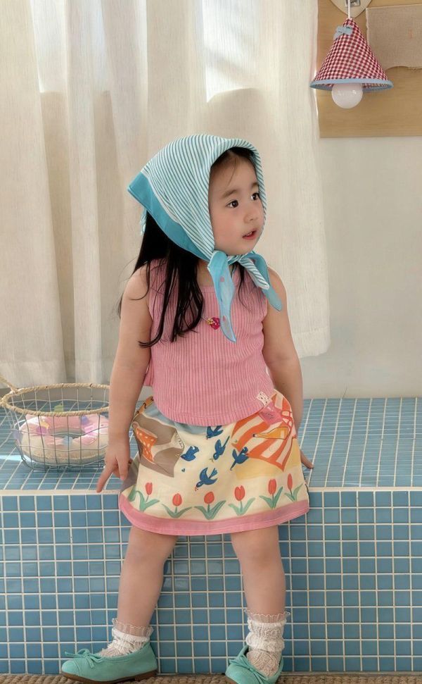 藝術感塗鴉輕薄短裙(內裏有安全褲) 