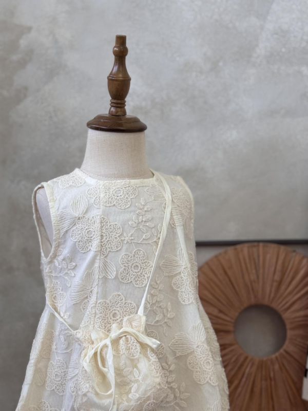 美瘋重工蕾絲花布花苞洋裝(含同款小包) 