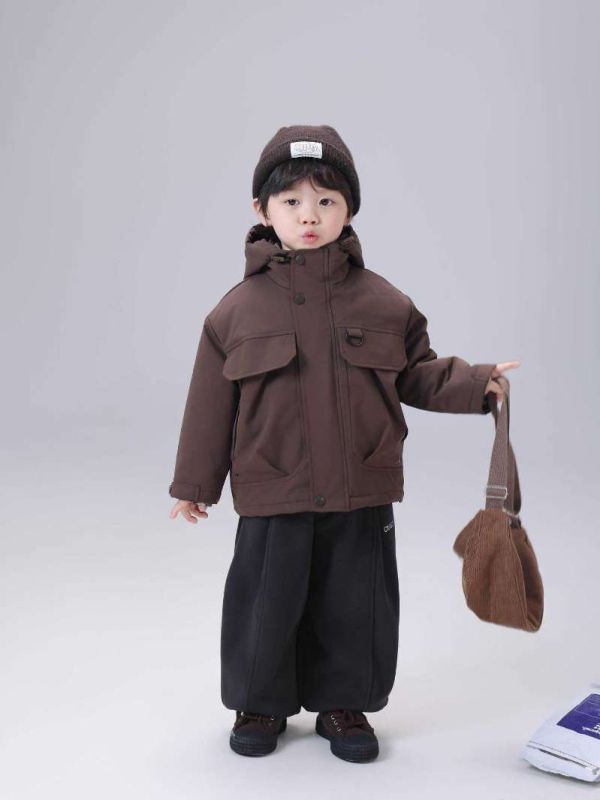 酷帥防風連帽夾棉工裝外套 