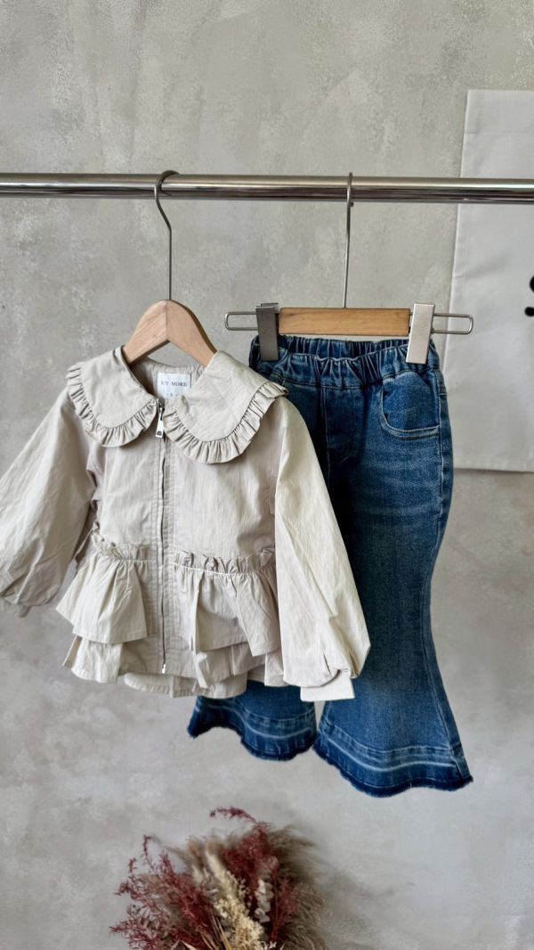 雙層荷葉邊翻領外套 