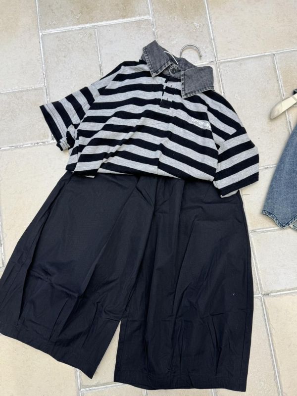 型男牛仔POLO領上衣 