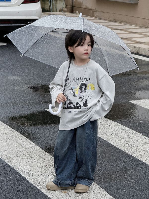 小潮男顛倒褲頭設計牛仔長褲(褲長偏長) 