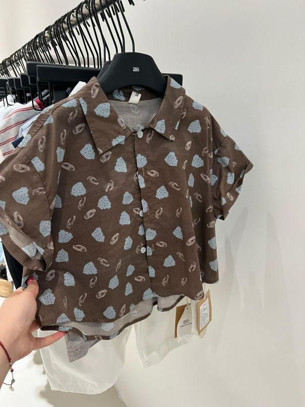 童趣感撞色襯衫 