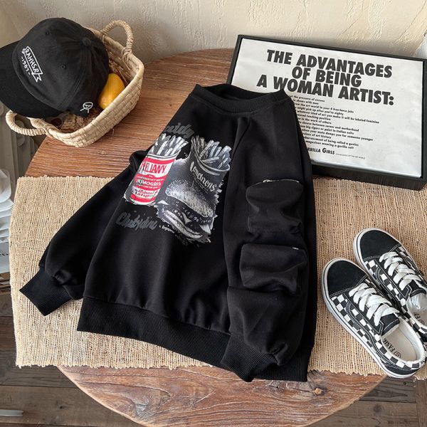 帥帥美式復古工裝薯條上衣 