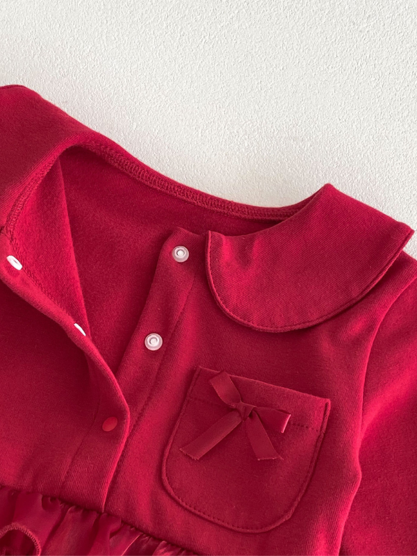 長輩會愛的！紅紅蝴蝶結蛋糕包屁裙 