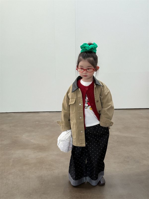 時髦拼皮巴恩風長版外套 