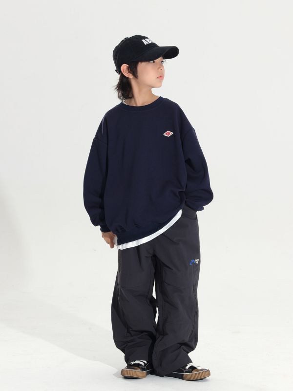 山系露營字母薄款大學T 