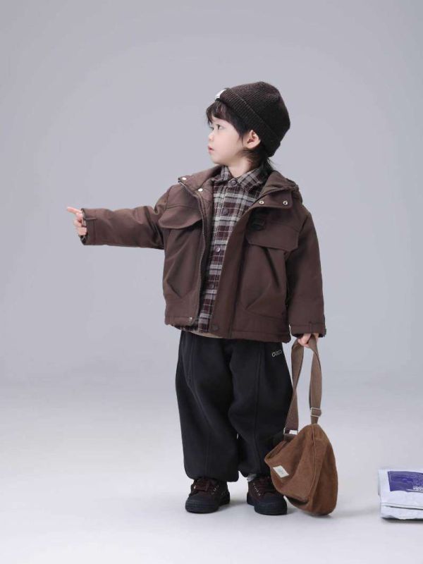 酷帥防風連帽夾棉工裝外套 