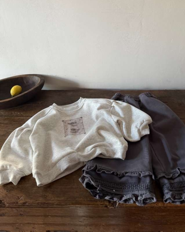 可愛動物花灰刷毛大學T 