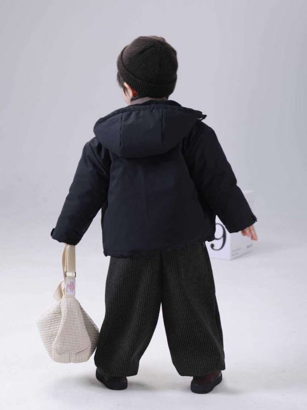 酷帥防風連帽夾棉工裝外套 