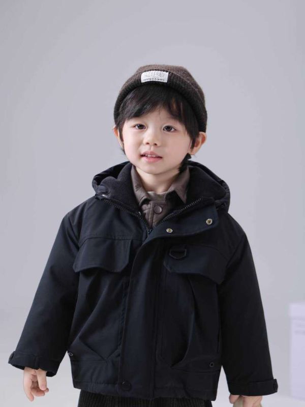 酷帥防風連帽夾棉工裝外套 