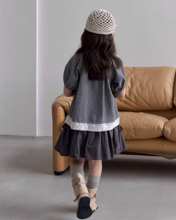 灰色系綁帶芭蕾風短裙(內襯有短褲) 