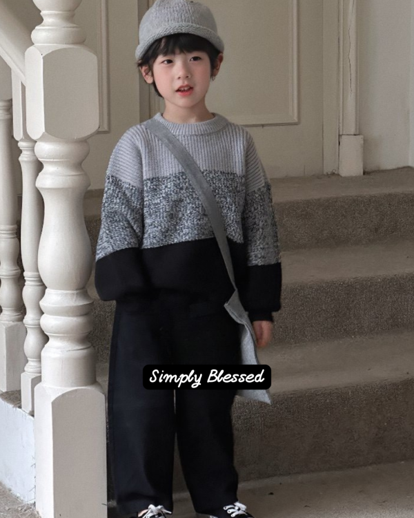 漸層個性下擺刷破厚實針織上衣 