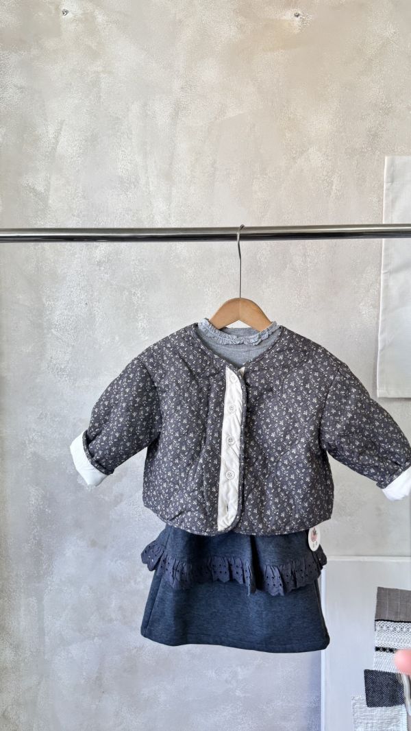 森系氣質碎花輕夾棉外套 