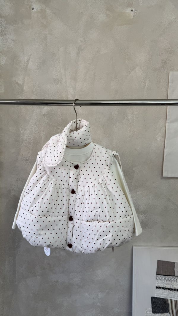 愛心全鋪棉保暖背心(含同款圍巾) 