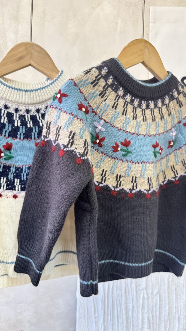 手足同款！費爾島針織上衣 