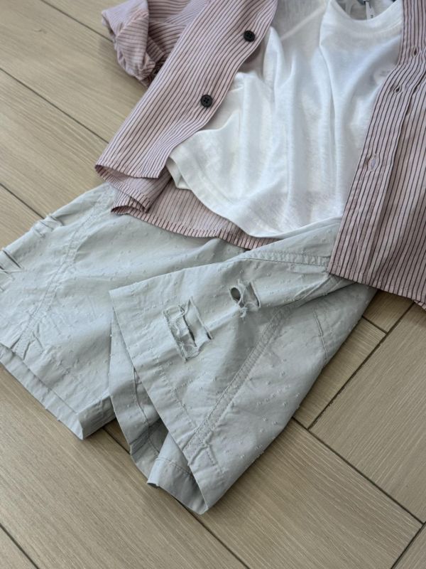 凹造型粉條紋薄襯衫 