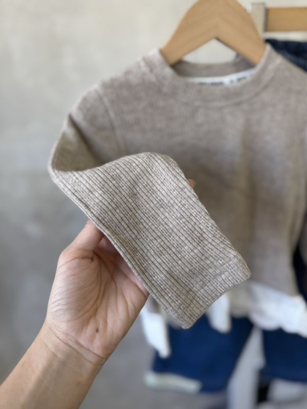 Oni蕾絲花邊卡其鉤花上衣 