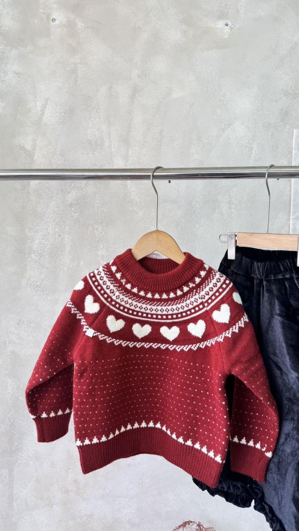 超可愛！愛心鉤花針織上衣 