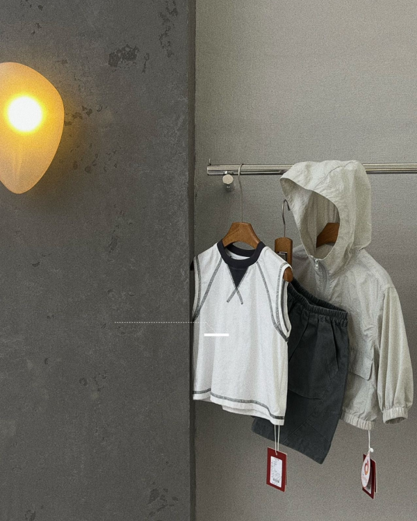 帥帥外縫線撞色背心 