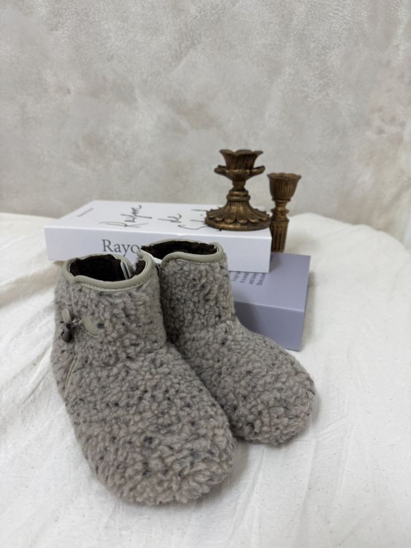 預購-可愛毛毛混線拉鏈羊羔毛靴 