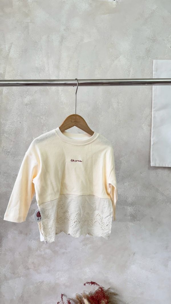 氣質蕾絲拼接刺繡上衣 