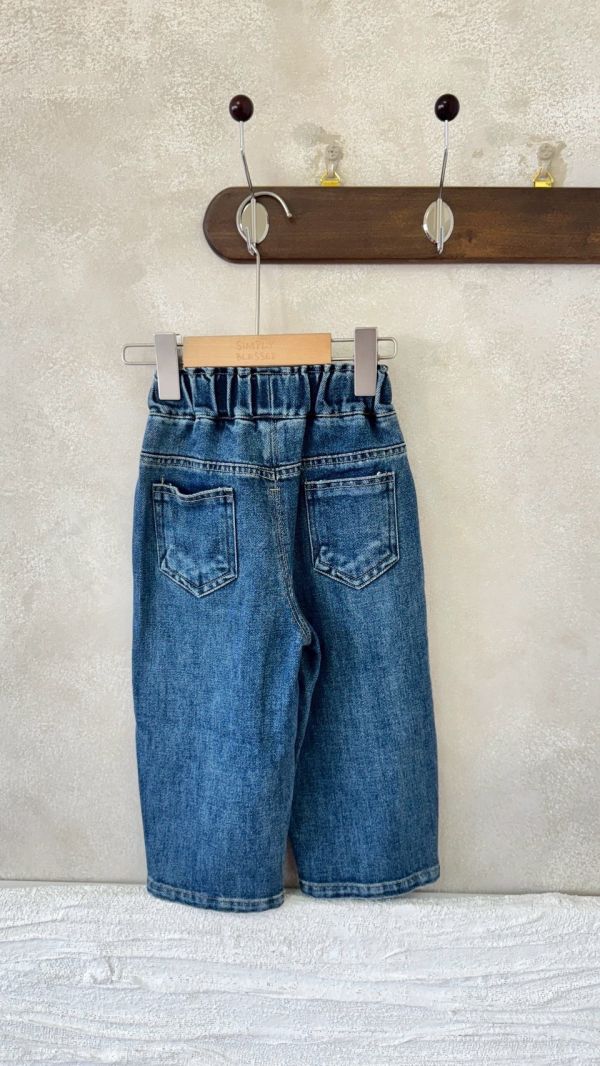 彩色愛心刺繡軟軟牛仔褲 